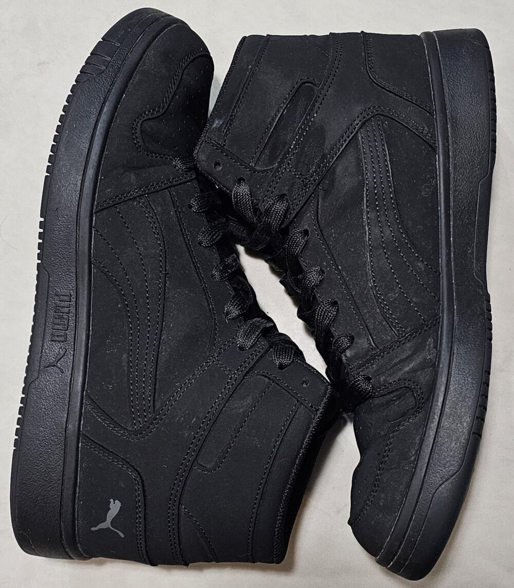 Puma Rebound LayUp Nubuck Triple Black 381277-01 Men's Size 10
